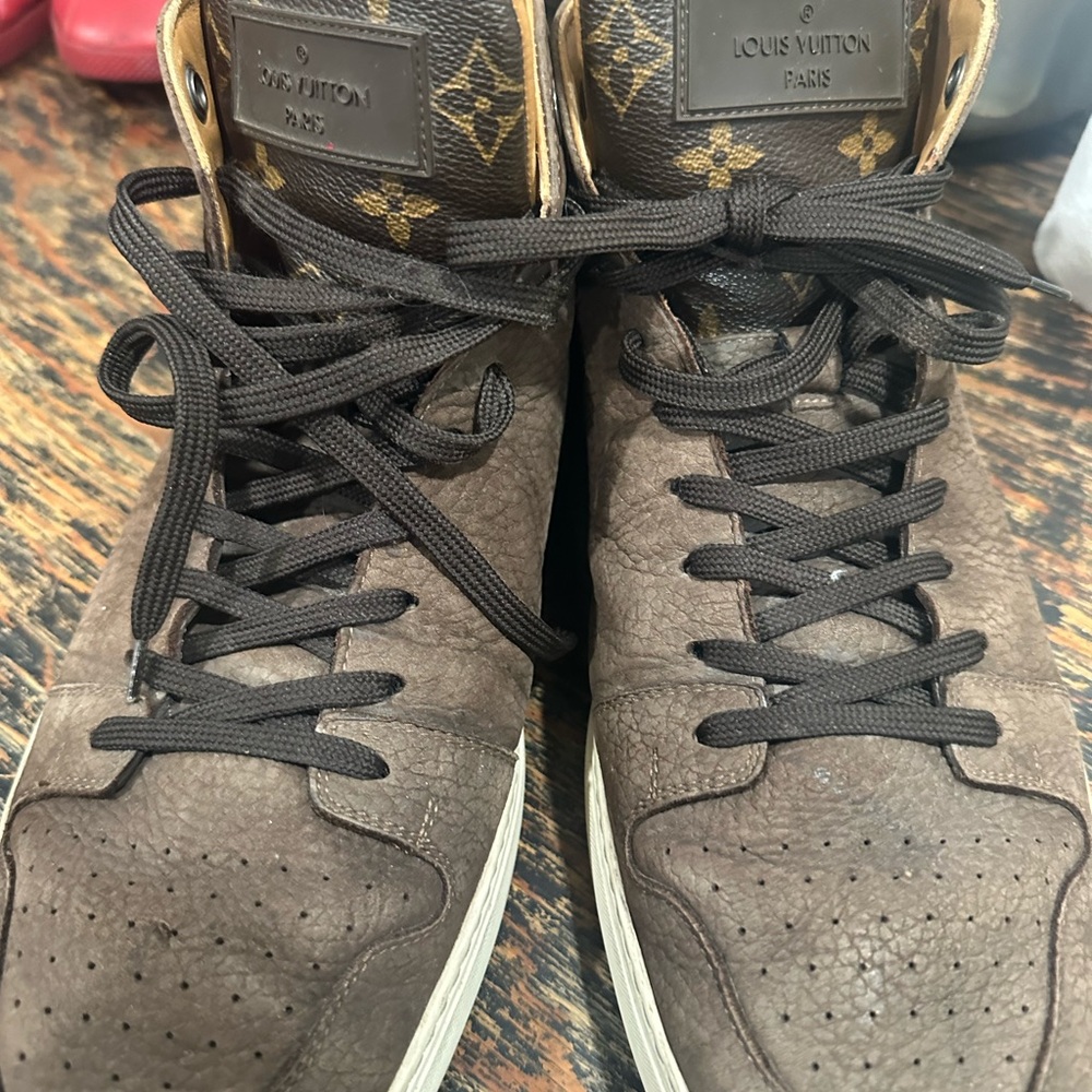 Louis Vuitton Dark Brown High-Top Sneakers